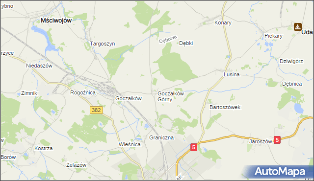 mapa Goczałków Górny, Goczałków Górny na mapie Targeo