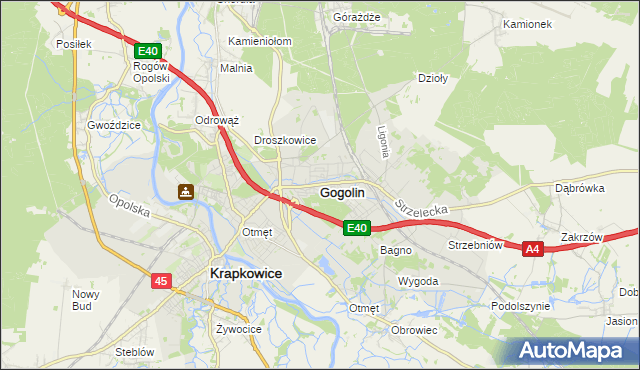 mapa Gogolin powiat krapkowicki, Gogolin powiat krapkowicki na mapie Targeo