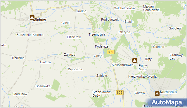 mapa Gołąb gmina Michów, Gołąb gmina Michów na mapie Targeo