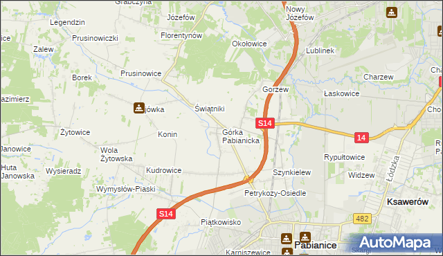 mapa Górka Pabianicka, Górka Pabianicka na mapie Targeo