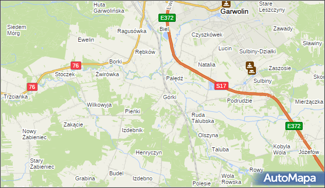 mapa Górki gmina Garwolin, Górki gmina Garwolin na mapie Targeo