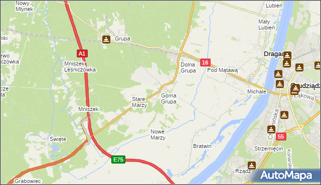 mapa Górna Grupa, Górna Grupa na mapie Targeo