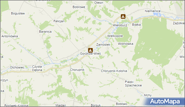 mapa Góry gmina Gorzków, Góry gmina Gorzków na mapie Targeo