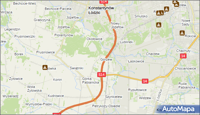 mapa Gorzew, Gorzew na mapie Targeo