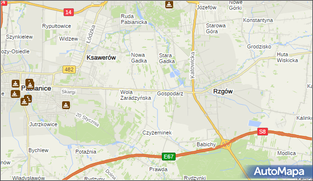 mapa Gospodarz, Gospodarz na mapie Targeo