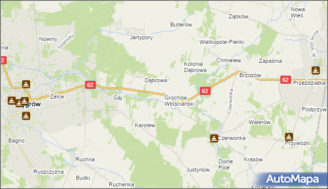 mapa Grochów Włościański, Grochów Włościański na mapie Targeo