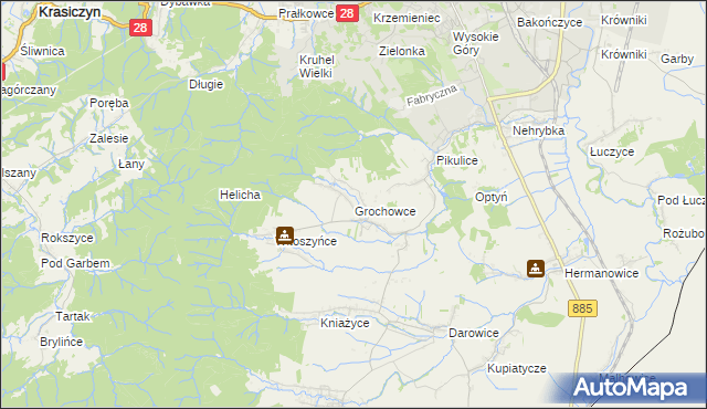 mapa Grochowce, Grochowce na mapie Targeo