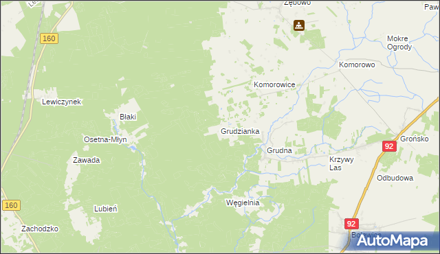 mapa Grudzianka, Grudzianka na mapie Targeo