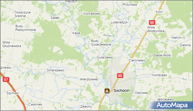 mapa Gutarzewo, Gutarzewo na mapie Targeo
