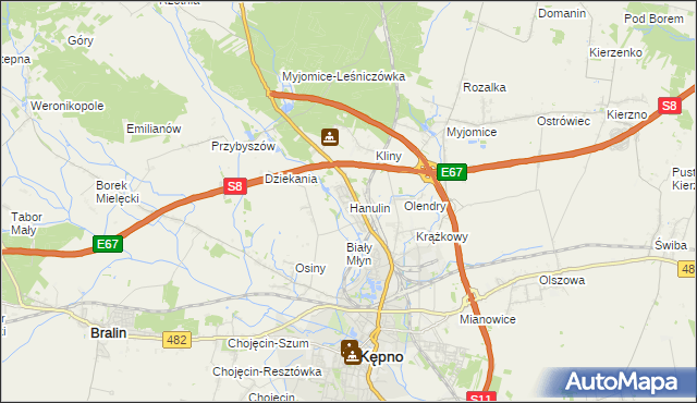 mapa Hanulin, Hanulin na mapie Targeo