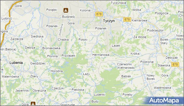 mapa Hermanowa, Hermanowa na mapie Targeo