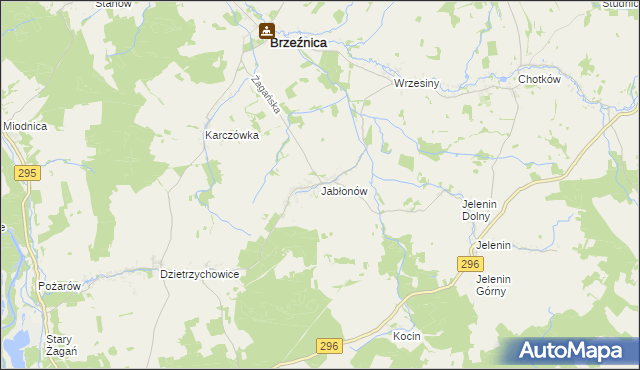 mapa Jabłonów gmina Brzeźnica, Jabłonów gmina Brzeźnica na mapie Targeo