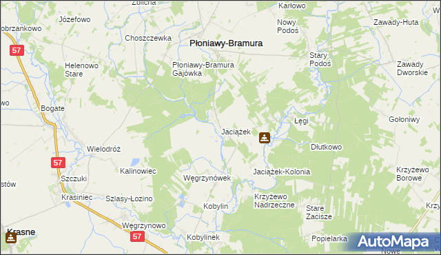 mapa Jaciążek, Jaciążek na mapie Targeo