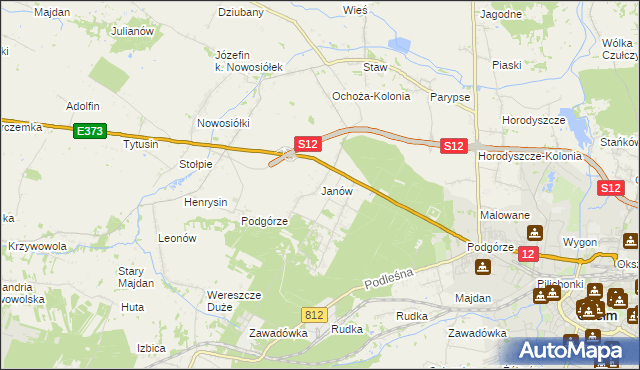 mapa Janów gmina Chełm, Janów gmina Chełm na mapie Targeo