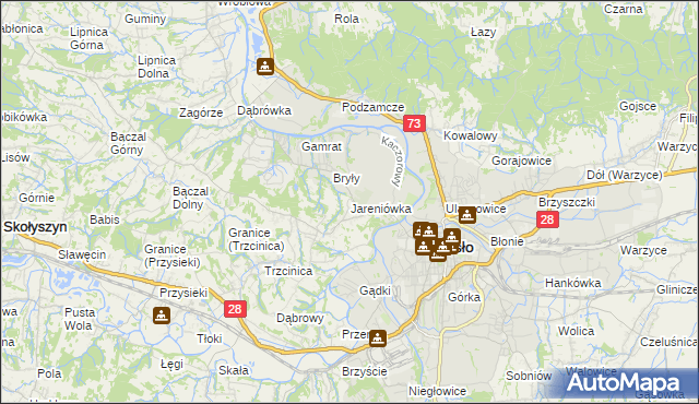 mapa Jareniówka, Jareniówka na mapie Targeo