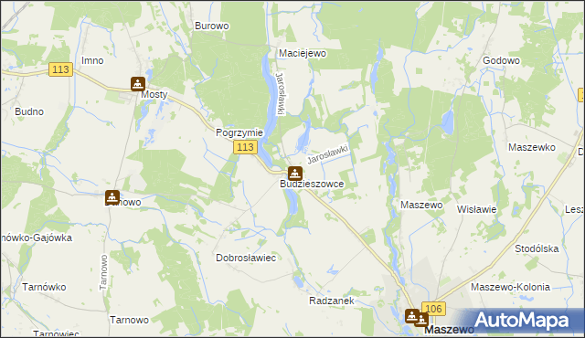 mapa Jarosławki gmina Maszewo, Jarosławki gmina Maszewo na mapie Targeo
