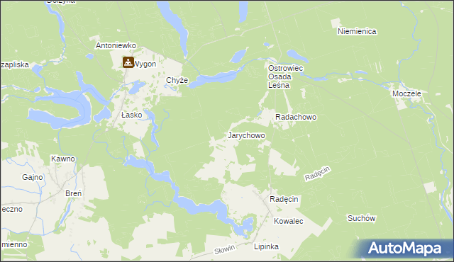 mapa Jarychowo, Jarychowo na mapie Targeo