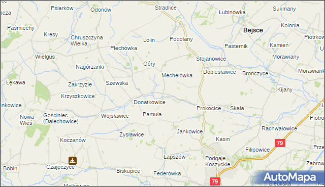 mapa Kaczkowice, Kaczkowice na mapie Targeo