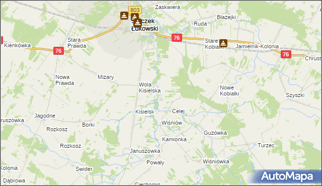 mapa Kapice gmina Stoczek Łukowski, Kapice gmina Stoczek Łukowski na mapie Targeo