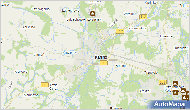 mapa Karlino, Karlino na mapie Targeo