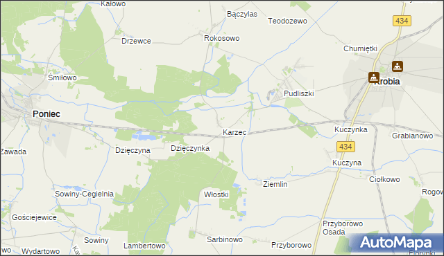 mapa Karzec, Karzec na mapie Targeo