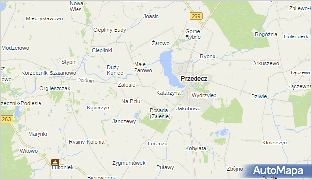mapa Katarzyna gmina Przedecz, Katarzyna gmina Przedecz na mapie Targeo