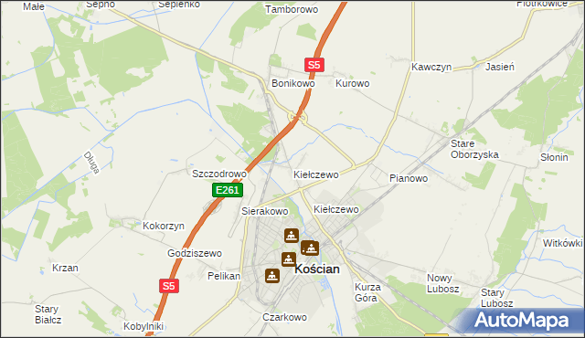 mapa Kiełczewo, Kiełczewo na mapie Targeo