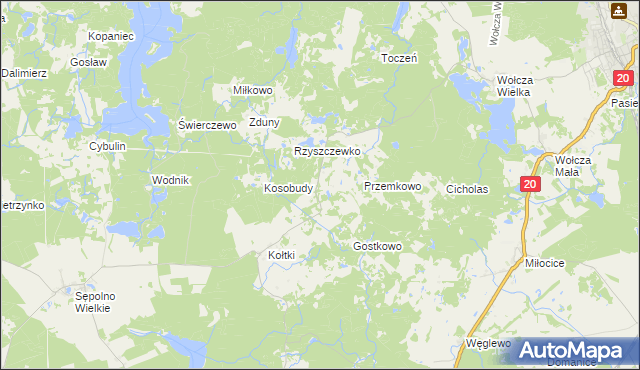 mapa Kierzkowo gmina Biały Bór, Kierzkowo gmina Biały Bór na mapie Targeo