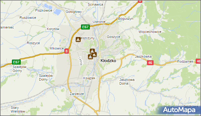 mapa Kłodzka, Kłodzko na mapie Targeo