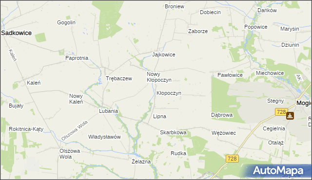mapa Kłopoczyn, Kłopoczyn na mapie Targeo