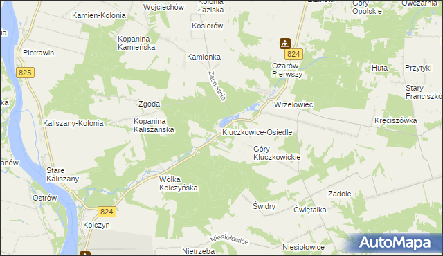 mapa Kluczkowice-Osiedle, Kluczkowice-Osiedle na mapie Targeo