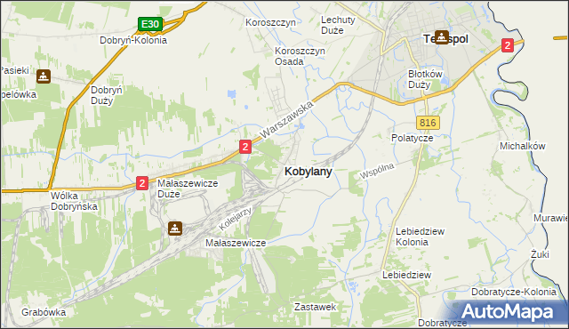 mapa Kobylany gmina Terespol, Kobylany gmina Terespol na mapie Targeo