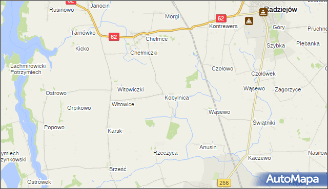 mapa Kobylnica gmina Kruszwica, Kobylnica gmina Kruszwica na mapie Targeo