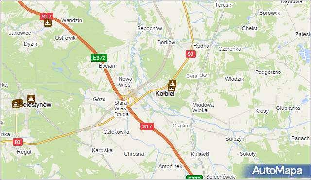 mapa Kołbiel, Kołbiel na mapie Targeo