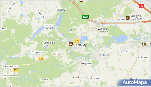mapa Kolbudy, Kolbudy na mapie Targeo