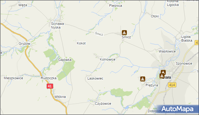 mapa Kolnowice, Kolnowice na mapie Targeo