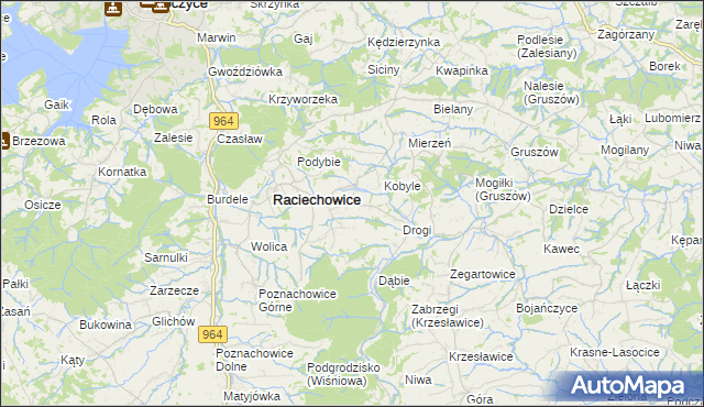mapa Komorniki gmina Raciechowice, Komorniki gmina Raciechowice na mapie Targeo