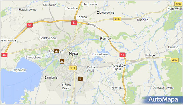 mapa Konradowa, Konradowa na mapie Targeo