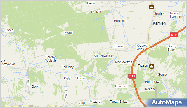 mapa Korczowiska, Korczowiska na mapie Targeo