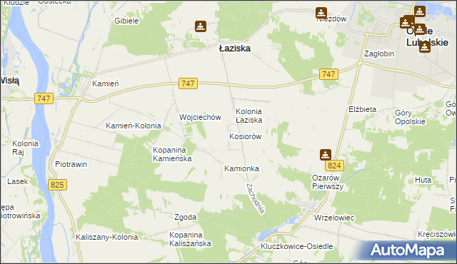 mapa Kosiorów gmina Łaziska, Kosiorów gmina Łaziska na mapie Targeo