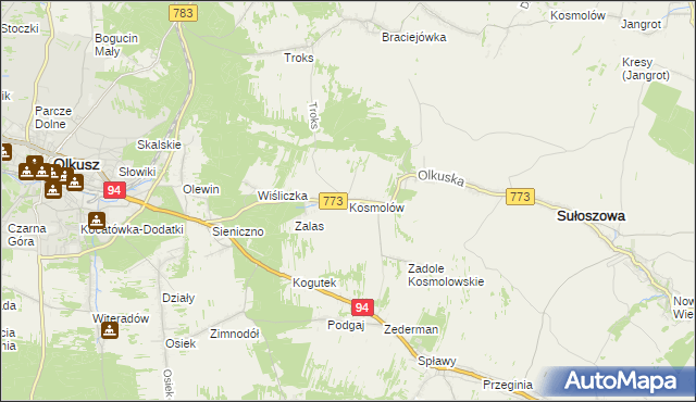 mapa Kosmolów, Kosmolów na mapie Targeo
