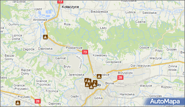 mapa Kowalowy, Kowalowy na mapie Targeo