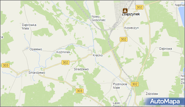 mapa Kręcko, Kręcko na mapie Targeo