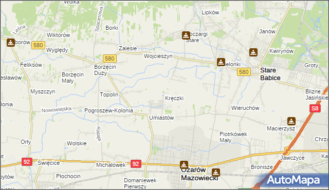 mapa Kręczki, Kręczki na mapie Targeo