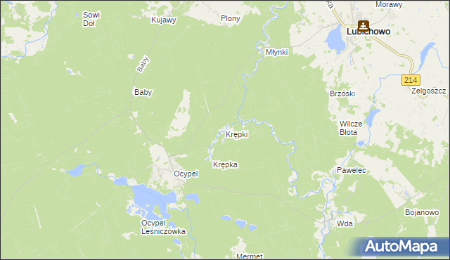 mapa Krępki, Krępki na mapie Targeo
