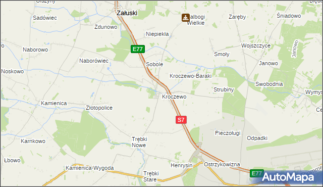 mapa Kroczewo, Kroczewo na mapie Targeo