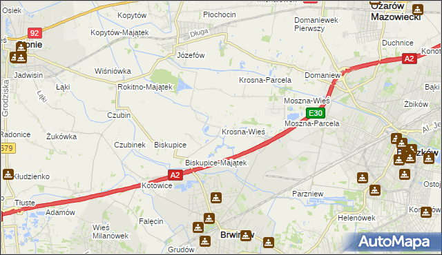 mapa Krosna-Wieś, Krosna-Wieś na mapie Targeo