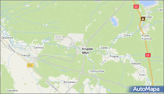mapa Krupski Młyn, Krupski Młyn na mapie Targeo