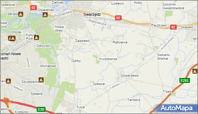 mapa Kruszewnia gmina Swarzędz, Kruszewnia gmina Swarzędz na mapie Targeo