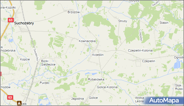 mapa Krześlin, Krześlin na mapie Targeo